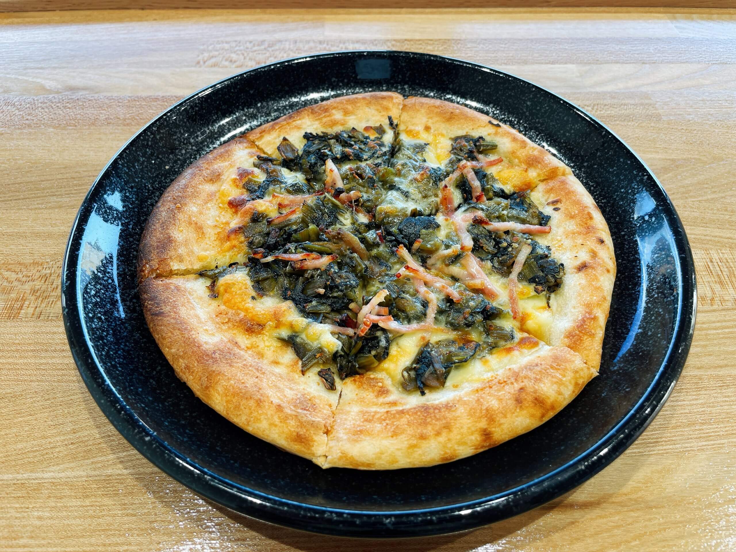野沢菜ピザ